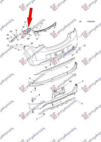 NOSAC ZADNJEG BRANIKA UNUTRASN