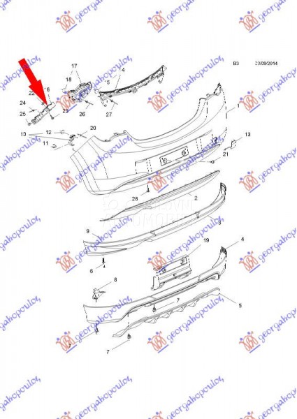 NOSAC ZADNJEG BRANIKA BOCNI PL