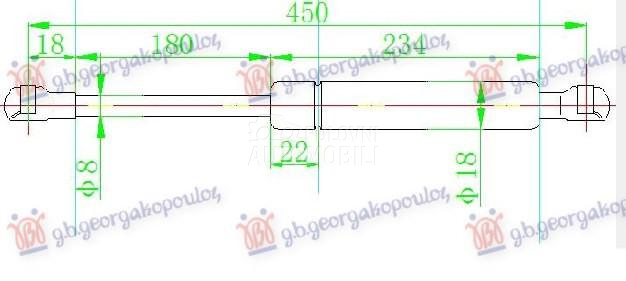 AMORTIZER GEPEK VRATA (450L-38