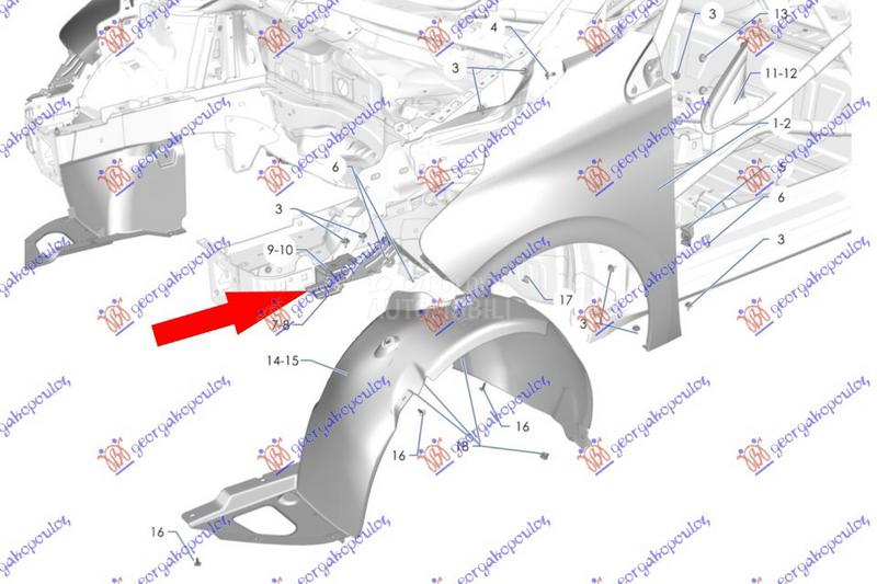 NOSAC PREDNJEG BLATOBRANA META