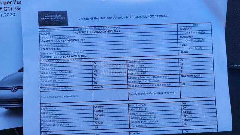 Volkswagen Golf 8 78000k.m. 2.0d dsg