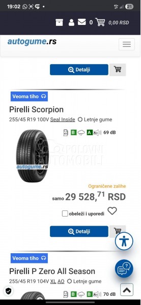 Pirelli 255/45 R19 Letnja