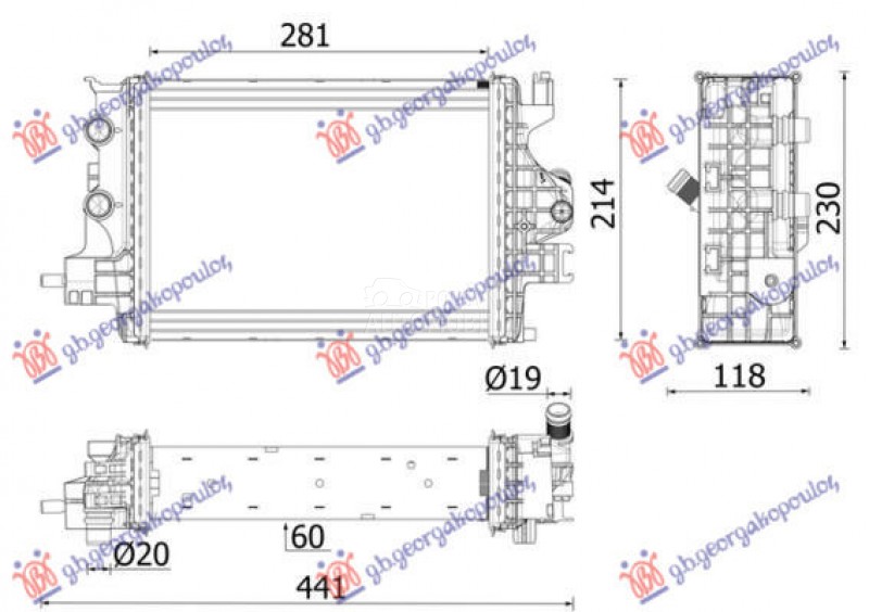 HLADNJAK MOTORA DODATNI 1.5 dC