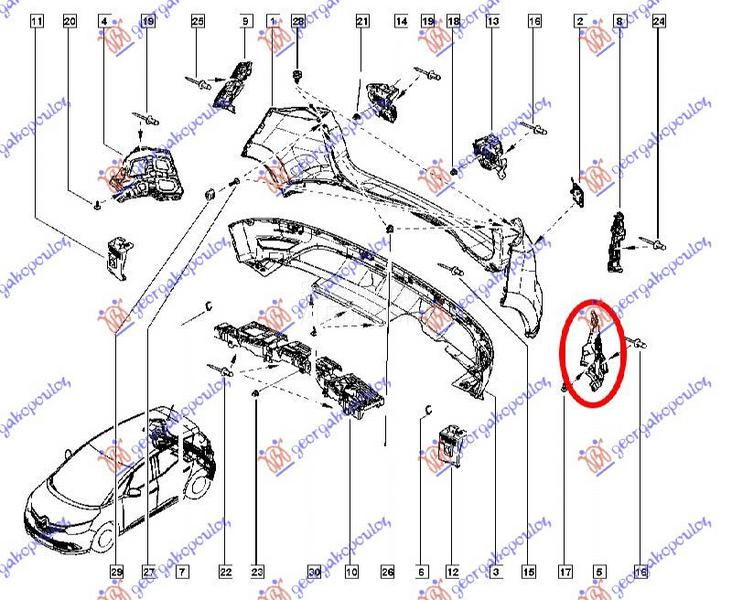 NOSAC ZADNJEG BRANIKA PLASTICN