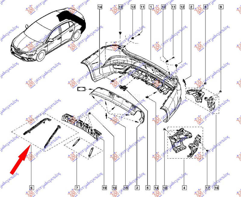 NOSAC ZADNJEG BRANIKA GORNJI B