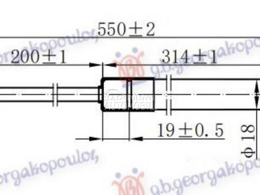 AMORTIZER GEPEK VRATA (550L-61 za SsangYong Rexton od 2004. do 2010. god.