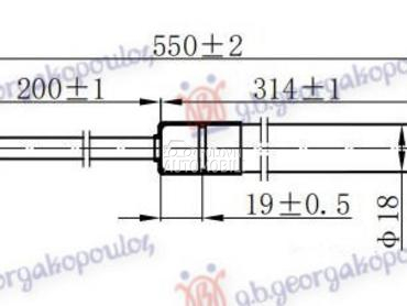 AMORTIZER GEPEK VRATA (550L-61 za SsangYong Rexton od 2004. do 2010. god.