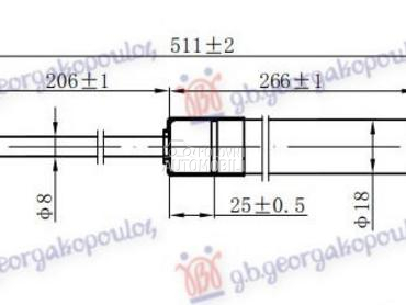 AMORTIZER GEPEK VRATA (511L-27 za Suzuki Swift od 2011. do 2014. god.