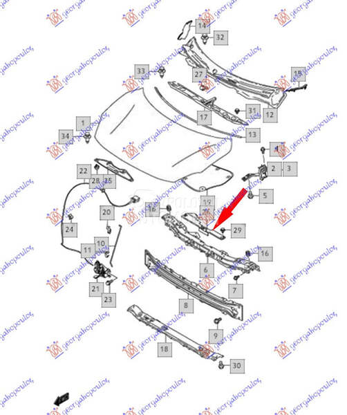 POKLOPAC VEZNOG LIMA GORNJI PL