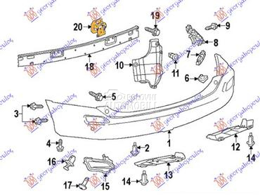 NOSAC SINE ZADNJEG BRANIKA za Toyota RAV 4 od 2016. do 2019. god.