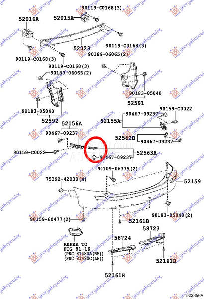 NOSAC ZADNJEG BRANIKA GORNJI P