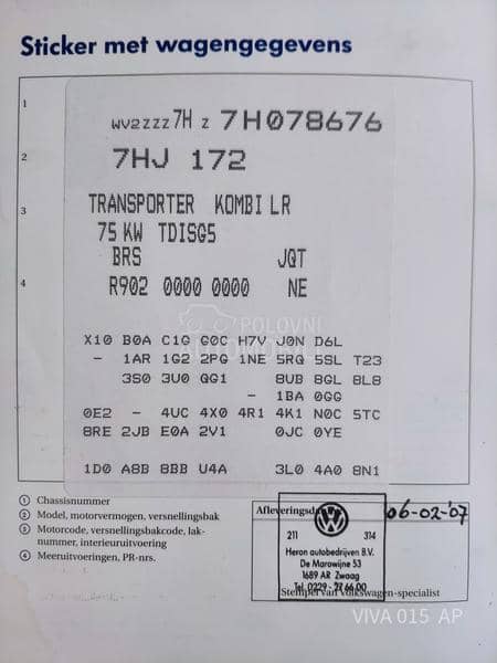 Volkswagen Transporter T5 1.9 TDI LONG 6SEDISTA