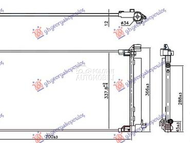 HLADNJAK KLIME 2.0 BENZIN/HIBR za Toyota Corolla od 2018. do 2023. god.