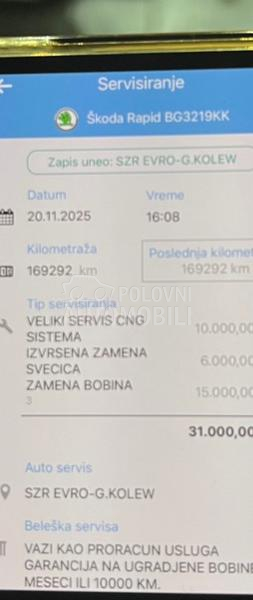 Škoda Rapid 2019    Metan