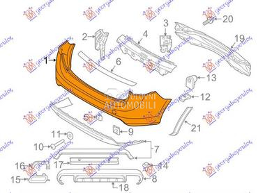 ZADNJI BRANIK KARAVAN za Volvo S60 od 2013. do 2016. god.