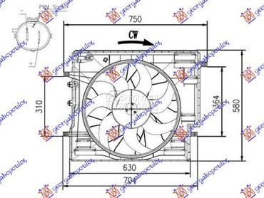 VENTILATOR KOMPLET (2.0 T5/T6/ za Volvo XC90 od 2014. do 2020. god.