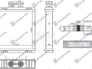 GREJAC KABINE (178x171x32) za Audi A1 od 2014. do 2018. god.