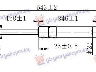 AMORTIZER GEPEK VRATA (542L-74 za Volkswagen Sharan od 2010. do 2025. god.