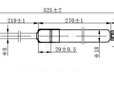 AMORTIZER GEPEK VRATA (525L-15 za Volkswagen Amarok od 2010. do 2016. god.