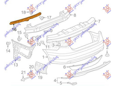 NOSAC ZADNJEG BRANIKA PLASTICN za Volkswagen Jetta od 2014. do 2018. god.