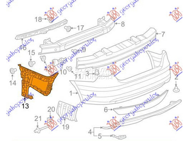 NOSAC ZADNJEG BRANIKA BOCNI PL za Volkswagen Jetta od 2014. do 2018. god.