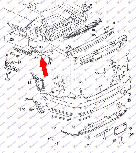 NOSAC ZADNJEG BRANIKA GORNJI P