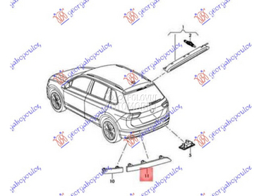 KATADIOPTER U ZADNJEM BRANIKU za Volkswagen Tiguan od 2020. do 2023. god.