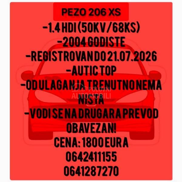 Peugeot 206 1.4HDI xs