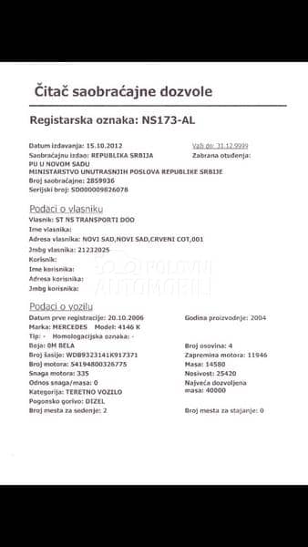 Mercedes Benz Actros 4146