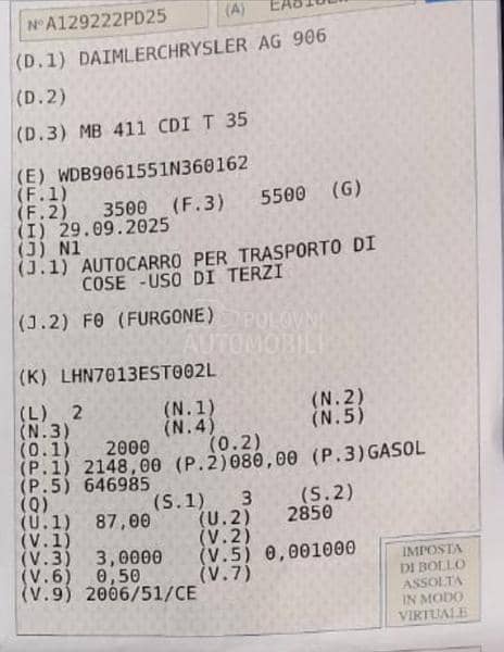 Mercedes Benz Sprinter 411 cdi T35