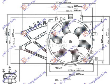 VENTILATOR HLADNJAKA... za Opel Corsa C od 2000. do 2006. god.