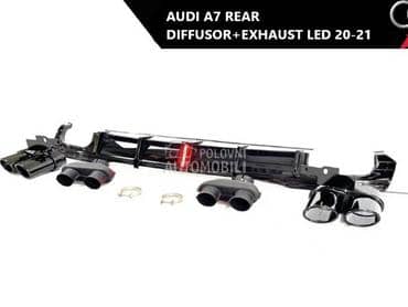 Zadnji difuzor sa auspuhom LED za Audi A7 od 2020. do 2021. god.
