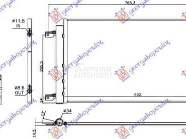 HLADNJAK KLIME 1.4i 16V B14XE za Opel Astra K od 2016. do 2019. god.