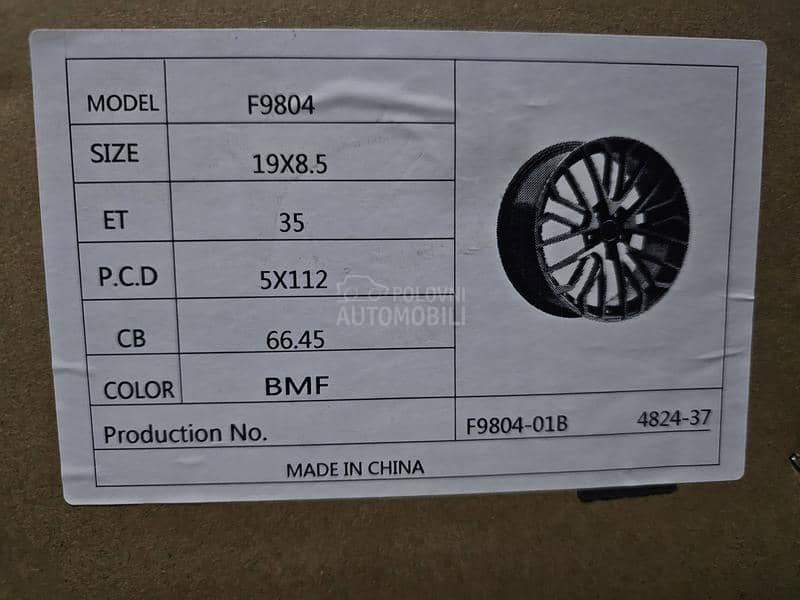 Aluminijumske felne  19" 5 x 112