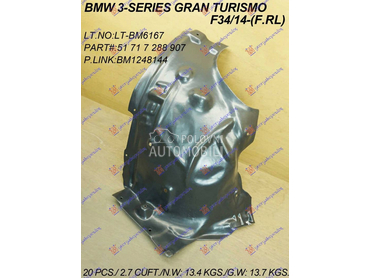 POTKRILO Levo za BMW Serija 3 od 2012. do 2020. god.