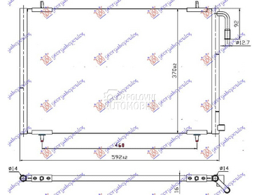 HLADNJAK KLIME (545x37x16) -02 za Peugeot 206 od 1998. do 2009. god.