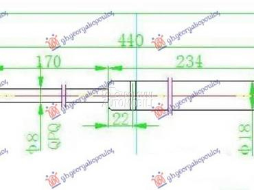 AMORTIZER GEPEK VRATA 3... za Mitsubishi Colt od 2005. do 2008. god.