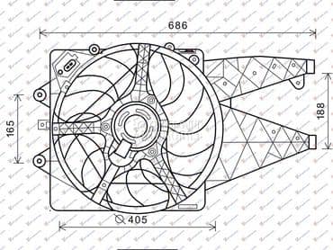 VENTILATOR KOMPLET za Fiat Punto od 2009. do 2012. god.