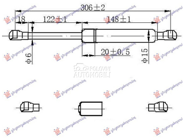 AMORTIZER GEPEK VRATA 45... za Opel Vectra B od 1999. do 2002. god.