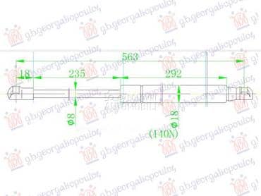 AMORTIZER GEPEK VRATA 580... za Peugeot Partner od 2015. do 2019. god.