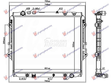 HLADNJAK MOTORA 2.4/2.8D... za Toyota Hilux od 2015. do 2020. god.