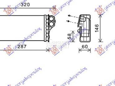 GREJAC KABINE (246x134x35) 03- za Peugeot 206 od 1998. do 2009. god.