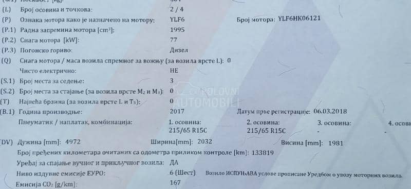 Ford Transit Custom 2.0 tdci  136.000 K.M