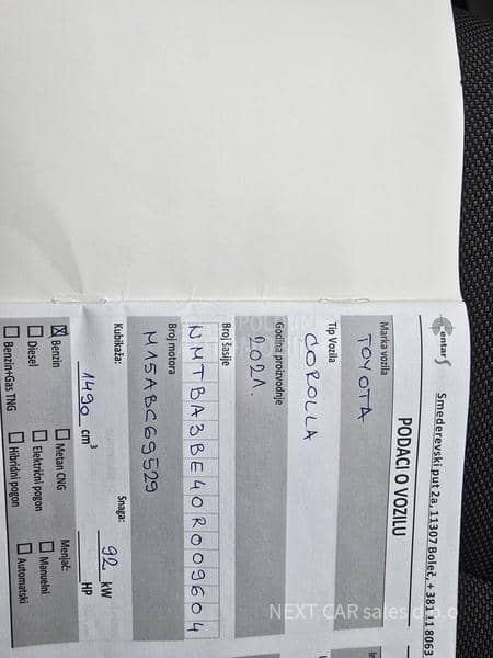 Toyota Corolla 1.5 VVTi AUT.