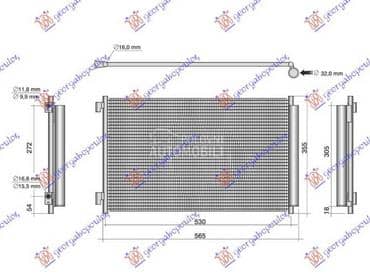 HLADNJAK KLIME BENZIN/HIBRID za Lancia Ypsilon od 2011. do 2024. god.