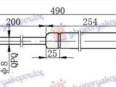 AMORTIZER GEPEK VRATA -99... za Peugeot 406 od 1996. do 2005. god.