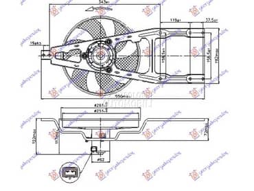 VENTILATOR KOMPLET za Fiat Seicento od 2001. do 2006. god.