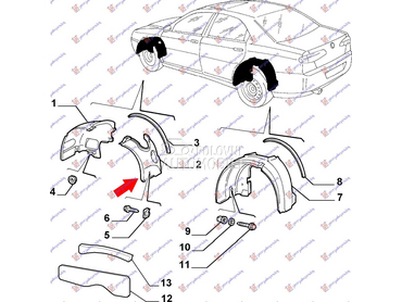 POTKRILO Desno za Alfa Romeo 166 od 1998. do 2007. god.