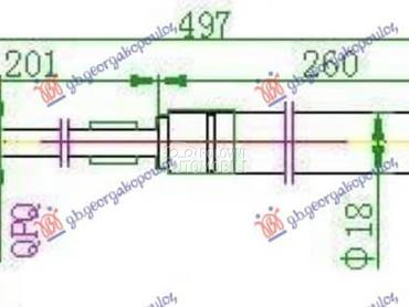 AMORTIZER GEPEK VRATA 270... za Daewoo Matiz od 1998. do 2000. god.