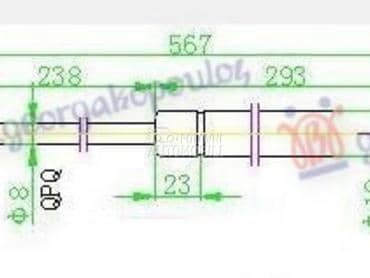 AMORTIZER GEPEK VRATA 460... za BMW X1 od 2013. do 2015. god.
